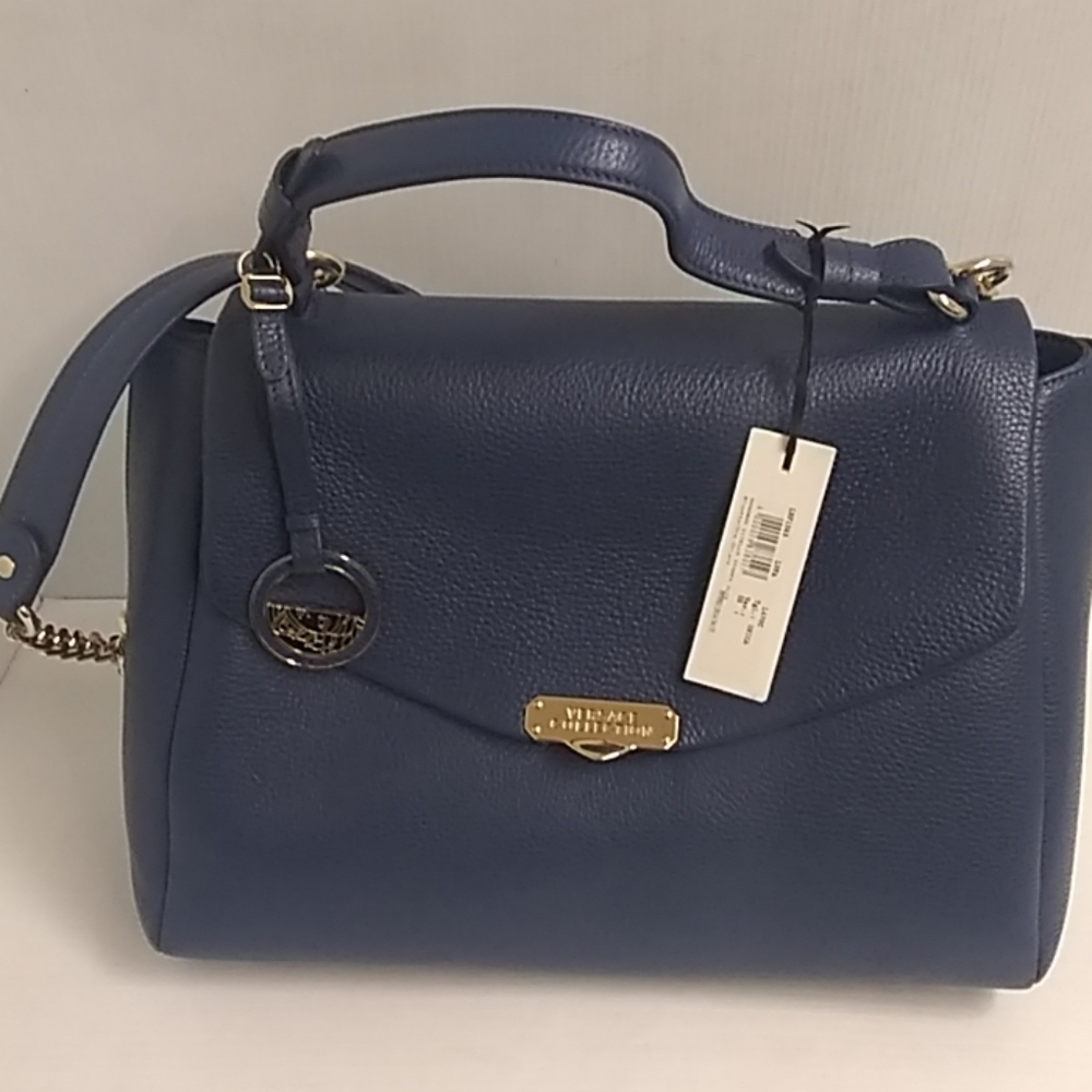 Versace collection shoulder handbag large blue